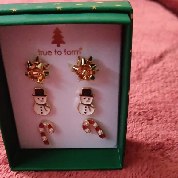 Festive Snowman and Candy Cane Earrings - Picture 3 of 4